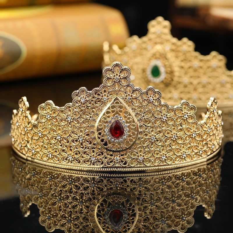 Luxury Moroccan Bridal Crown With Hollow Design Woman Head Decoration Jewelry For Wedding L25092884II