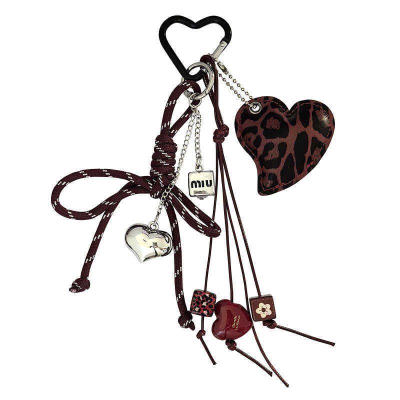 Butterfly Knot Mini Bag Accessories Keychain Pendant Cotton Filled Leopard Print Leather Accessories H250928