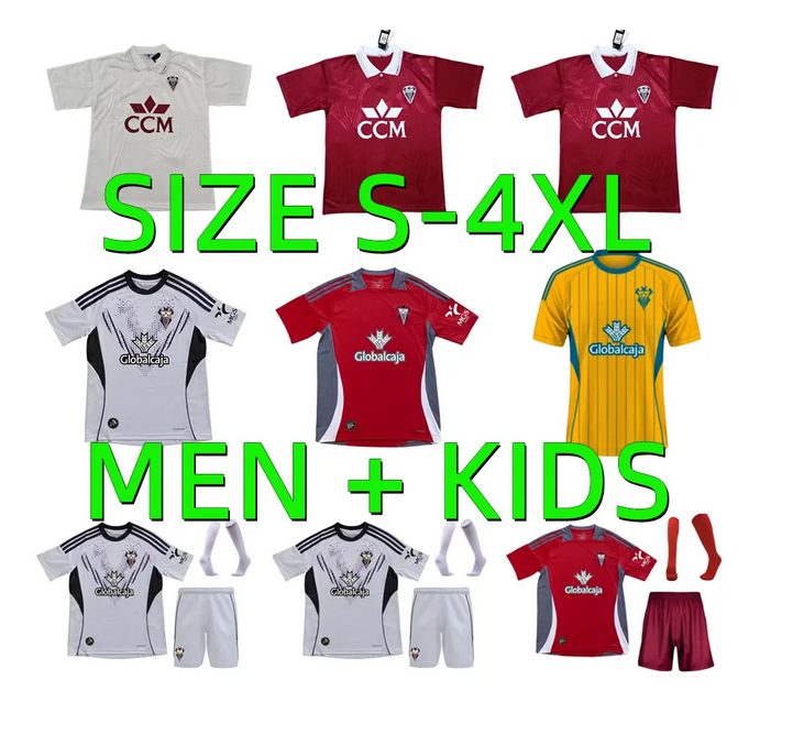 2025 2026 Albacete Breathable Soccer Jerseys 25 26 Vallejo Manu Fuster Jonathan Dubasin Flavien Boyomo Riki 1994 1995 retro Customized Football Shirt Men kids kits