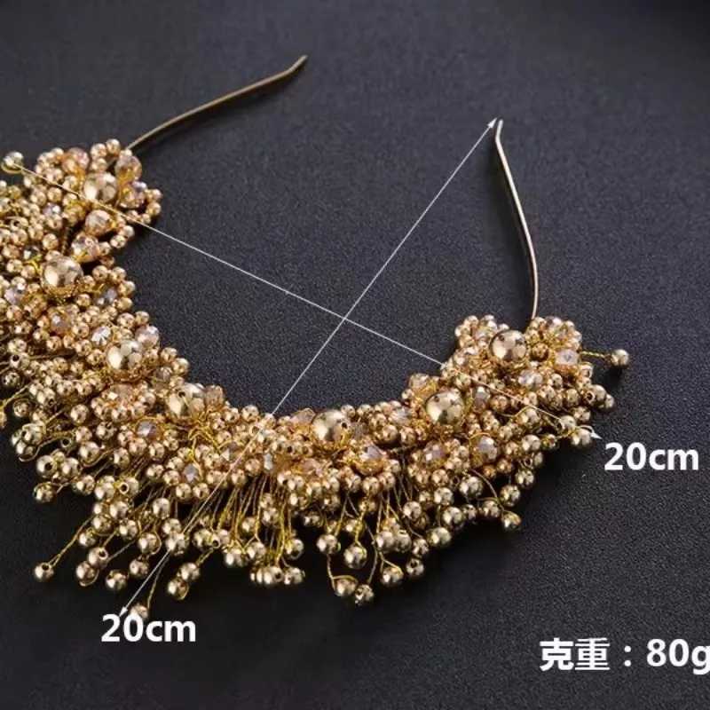 White Pearl Bridal Headband Women Handmade Wedding Headband Crown Fashion Party Hair cessories Diamonds Bridesmaid Tiaras L250928GSO7