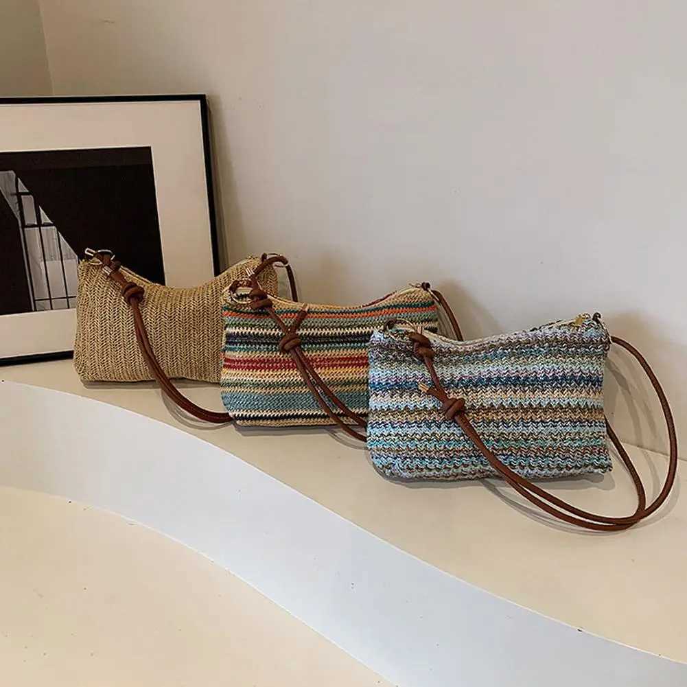 Boho Braided Shoulder Messenger Bag Large Capacity Fashion Casual Shoulder Bag Highquality Ethnic Style Simple Bag L250928