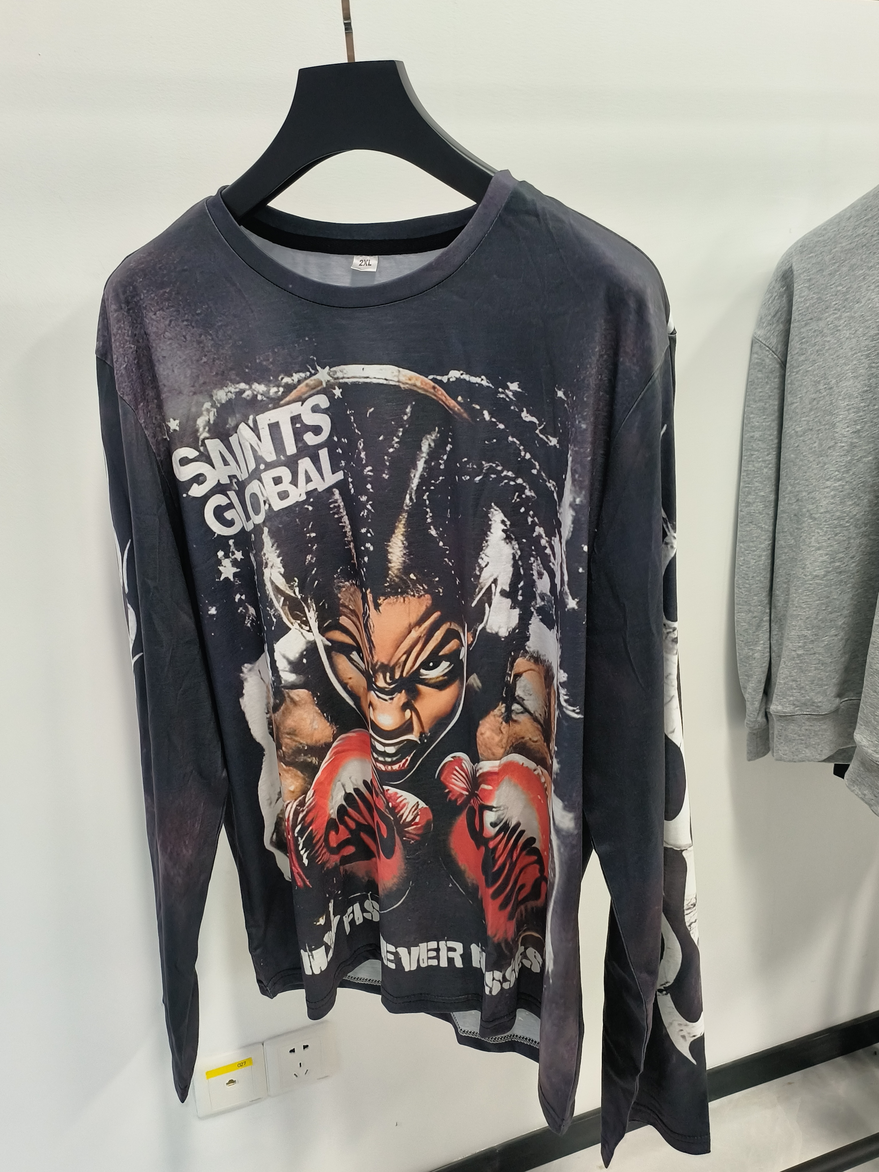 Men's T Shirts Fashion Skull Green Graphic Longsleeve T Shirts Streetwear Men Oversized Shirt Harajuku Crew Neck Black Cotton Retro Long Sleeve T