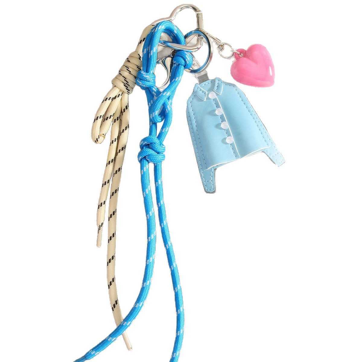 Unique Pu Blue Shirt Pendant Keychain Versatile Bag Pendant Accessory H250928