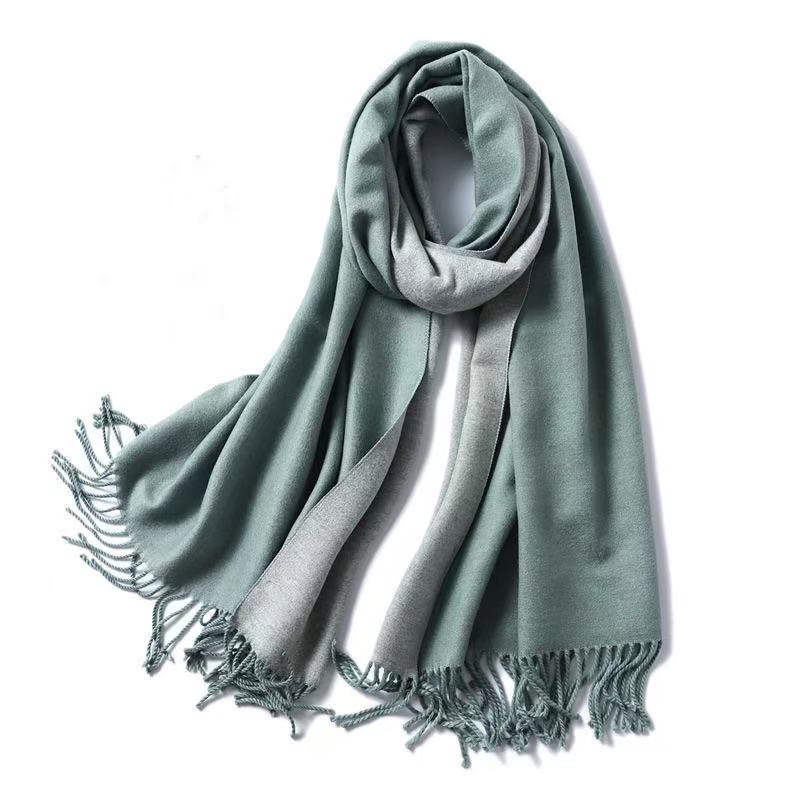 T1891 Solid Color Cashmere Scarf, Thick and Warm for Winter, Double-Sided Shawl