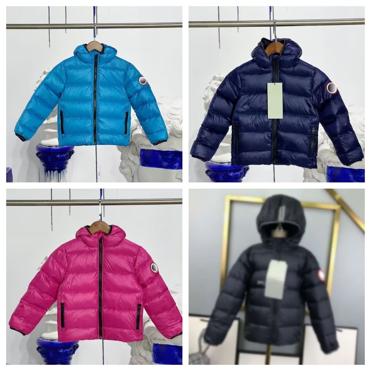 girl pink hoodies coats kid down coat luxury kids designer clothes girls boys winter jackets child clothe school 100% goose down filling