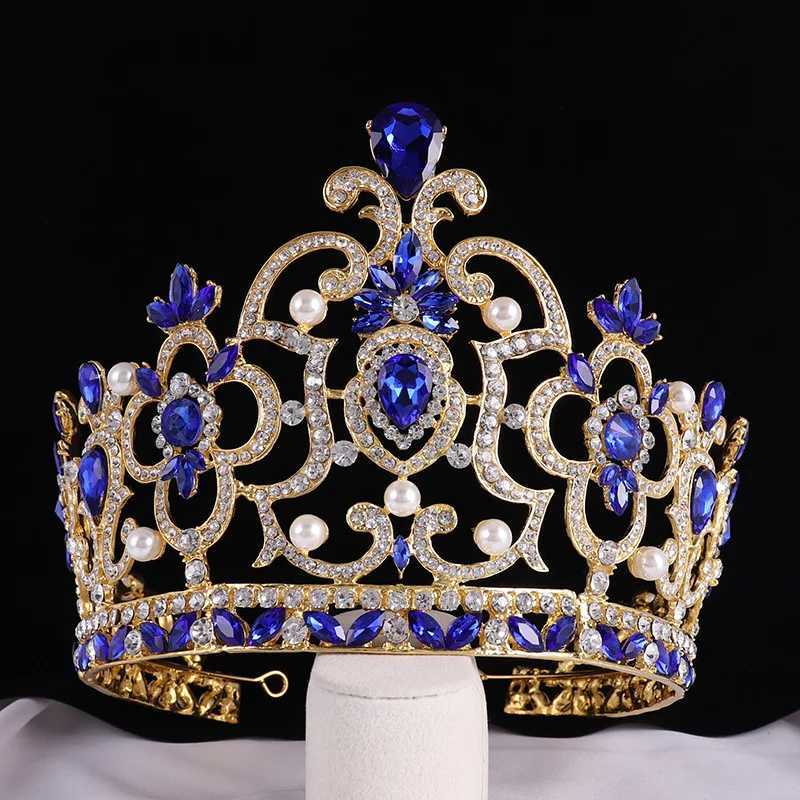 Fashion Wedding Big Crown Bridal Hair cessories Vintage Big Rhinestone Headbands Romantic Crown Tiaras Party Decoration L2509282SUN