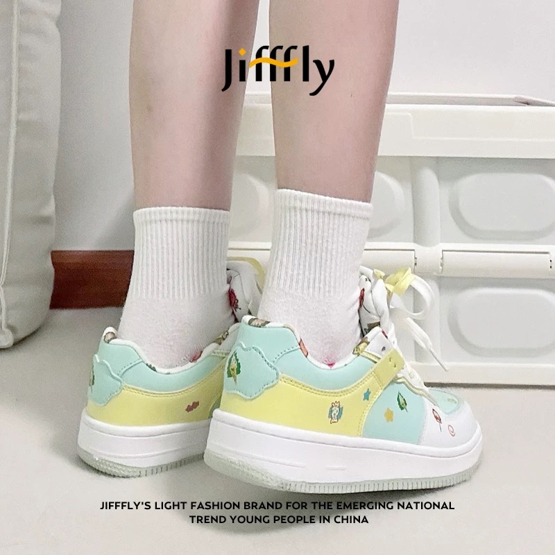 Jifffly Designer Skate Shoes 2025 Luxury Sneakers New Summer For Girls And Students White Sneakers With Thick Soles And Multi-functional Styles