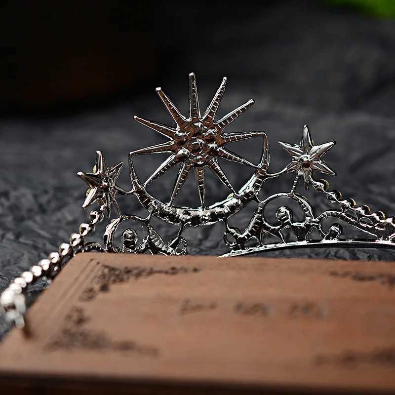 Baroque Star Crown Crystal Bridal Tiaras Rhinestone Pageant Diadem Bride Star Headdress Wedding Hair cessories Tiara De Noiva L2509281A8U