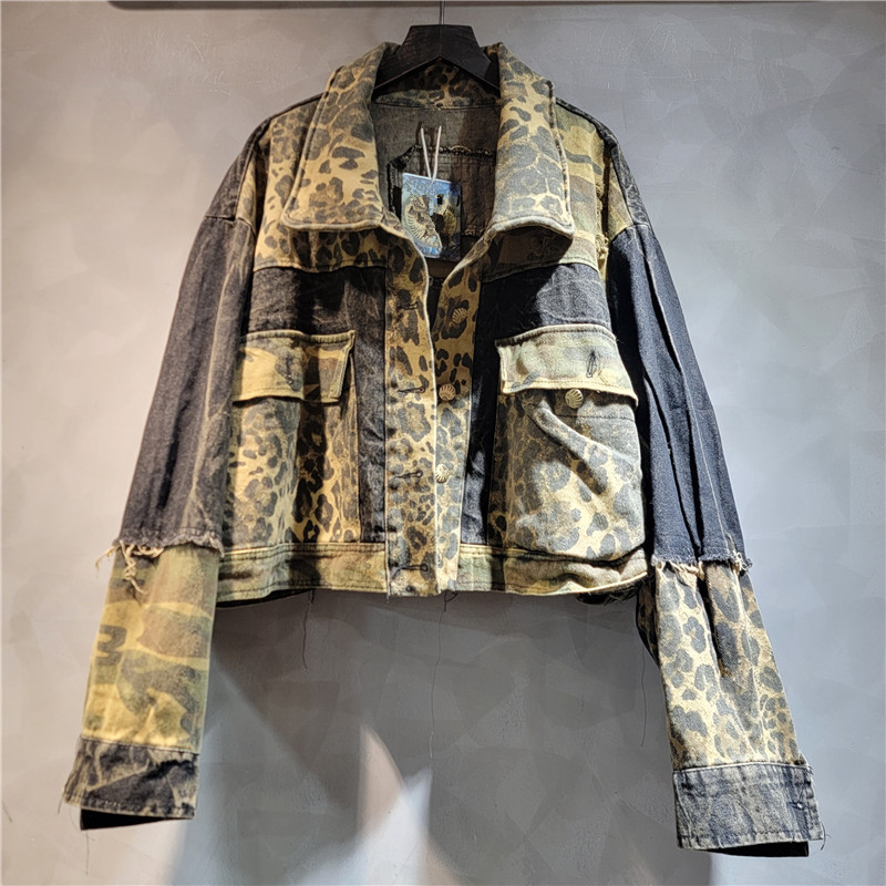 2025 New Designer Men's Retro Streetwear Jacket Outdoor Sports Luxury Leopard Print Camouflage Y2K Style Coat Hip-hop Fashion Youth Coat
