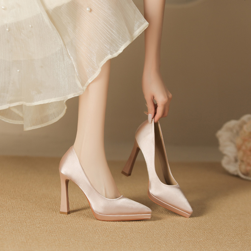 Ladies High Heels Platform Pumps Women Shoes Party Wedding Bride Block Heel Shoes Gold White Red Black Blue Heels Woman 210310
