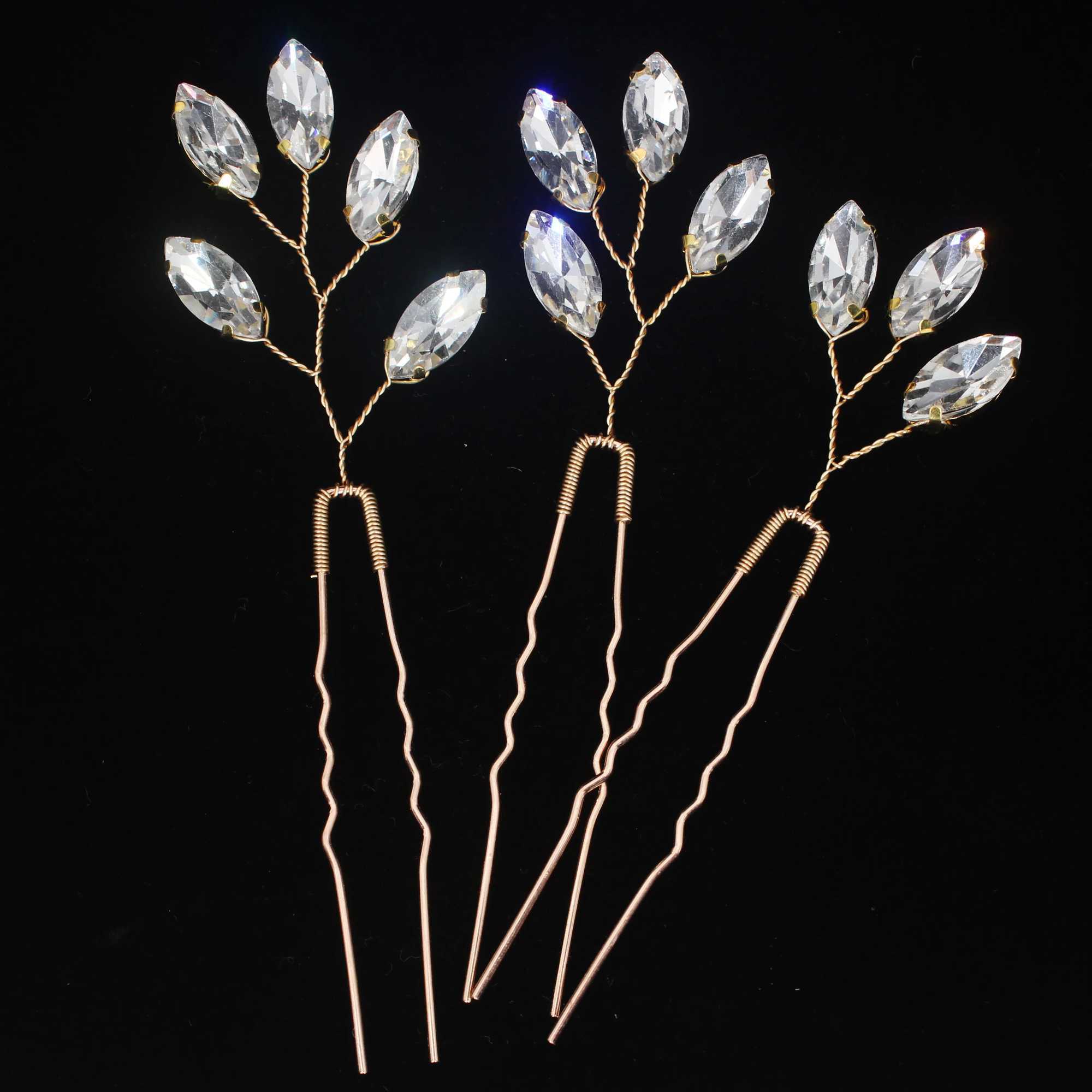 3PCS Wedding U Shape Hair Clips Bridal Headpiece Gold Color Hairpins Pearl Women Hair cessories Bridal Headdress Jewelry Gift L250928II4B