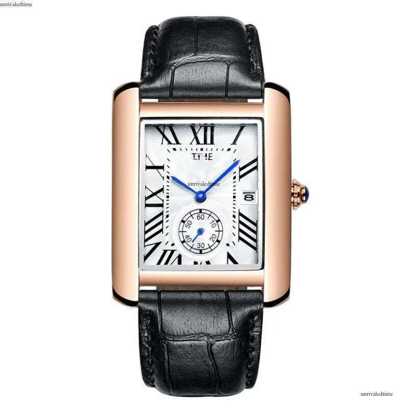 Fashion lovers' men women watches gold Square quartz watch Rome Numbers wristwatches for mens ladies Valentine Gift dropshipping leather business relogio