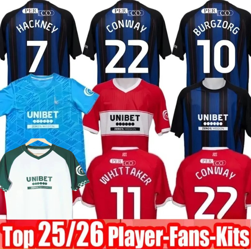 Middlesbrough Football Shirt 25 26 Soccer Jerseys HACKNEY AZAZ FRY LATTE LATH DEN BERG JONES MCGREE Football Shirt FORSS CLARKE Men Kids Umniform Kit Set