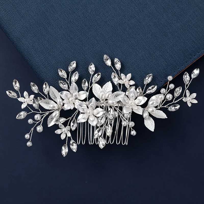 1pc Rhinestone Hair Comb Elegant updo Wedding Party Secure Hold with Smooth Surfe Womens Bridal Hairstyle cessory L250928UZ3S