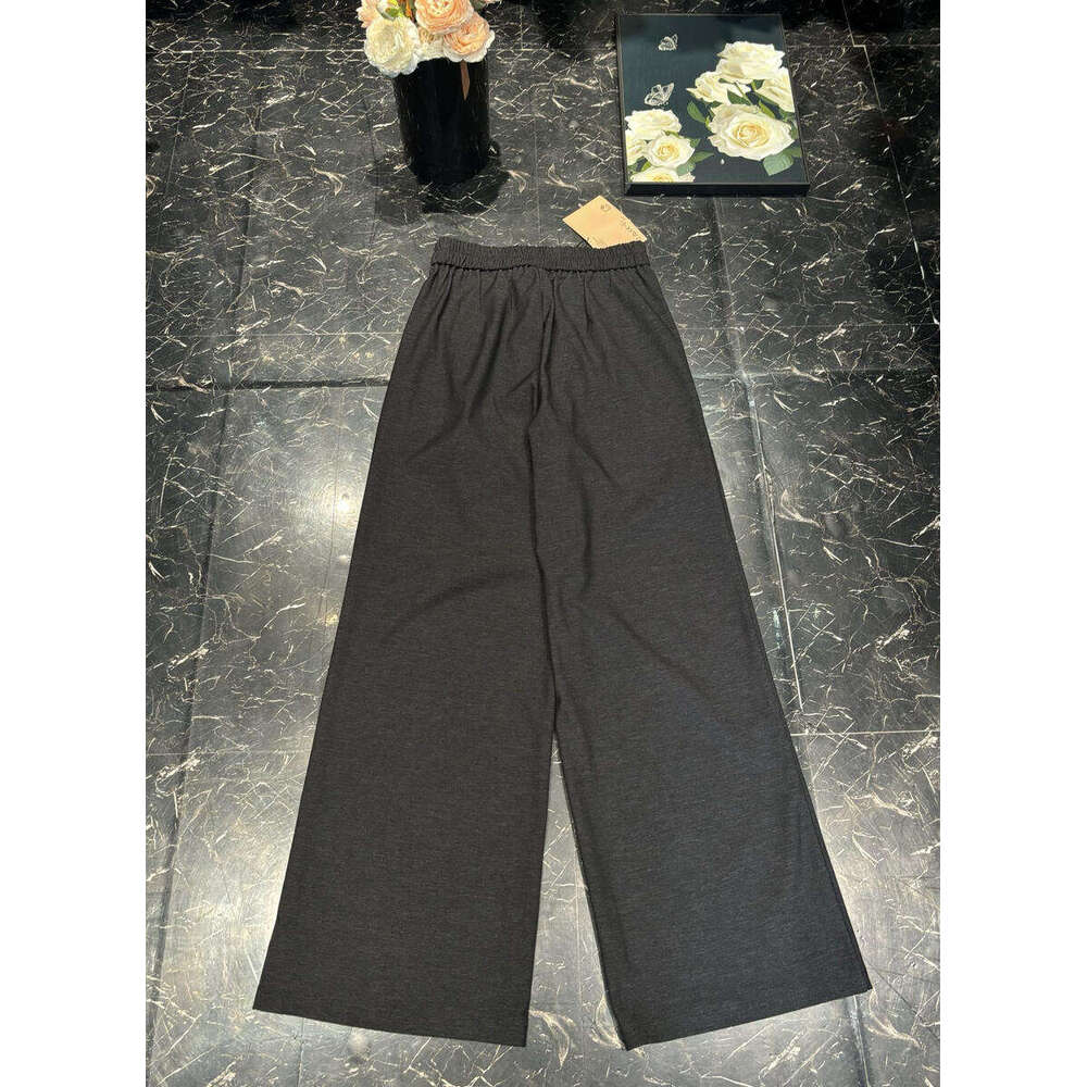 women high waisted wide leg elastic waist flowy dress pants blended fabric business casual loose trousers Office work Daily wear Z260314