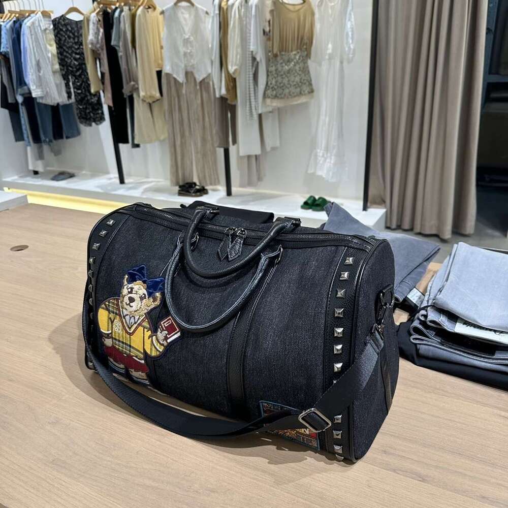 Travel Bag PU Leather Travel Garment Bag Large Capacity Foldable Storage Bag Fashion Outdoor Sports Waterproof Handbag da2dy