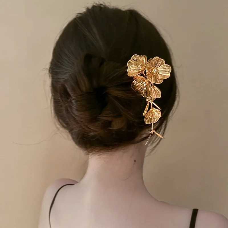 Vintage Flower Tassel Hair Clips For Women Metal Hair Stick Pins Brides Hairpins Wedding Jewelry Hair cessories L250928BQIN