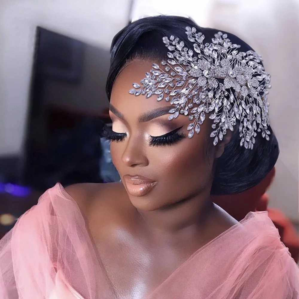 Fashion Bridal Headpiece with Comb Woman Headdress Shiny Rhinestone Pageant Hair Ornament Bride Wedding Hair cessories L2509286BDW