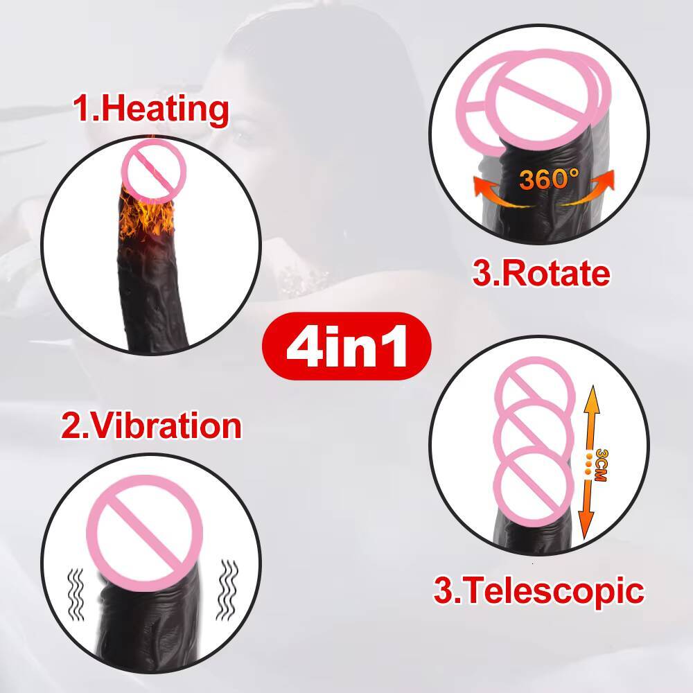 Super Realistic 10Mode Thrusting Vibrator Dildo for Women Liquid Silicone Remote Control Heated Dildos
