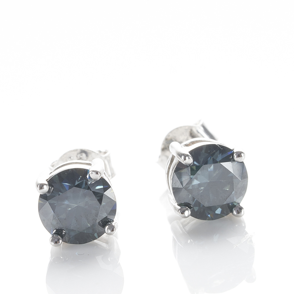 Hot stud moissanite earrings for women S925 Sterling Silver Earrings for Women Four-Prong Studs 1 CT Sapphire Blue Pink Yellow Moissanite
