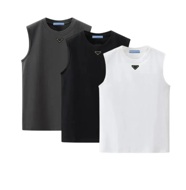 Designer High-quality Men's T-Shirts Sleeveless Vest Fashion Pure Cotton Fitness Running Sports Summer Loose Vest