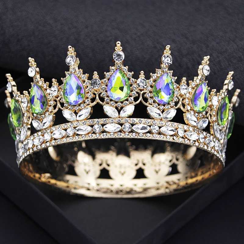Royal Queen King Tiaras and Crowns for Women Princess Prom Wedding Party Full Round Diadem Bridal Hair Jewelry cessories L25092810T6