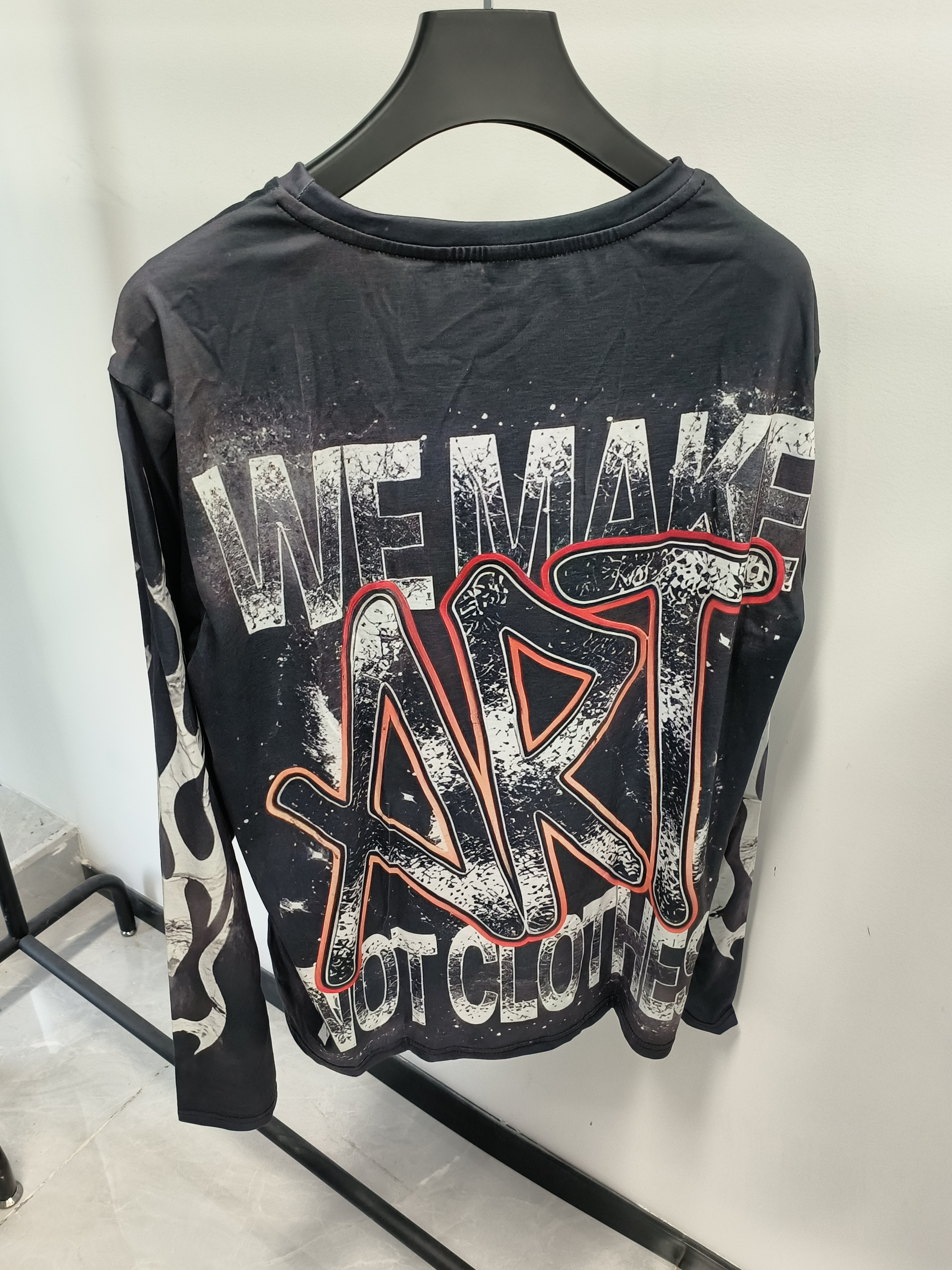 Men's T Shirts Fashion Skull Green Graphic Longsleeve T Shirts Streetwear Men Oversized Shirt Harajuku Crew Neck Black Cotton Retro Long Sleeve T