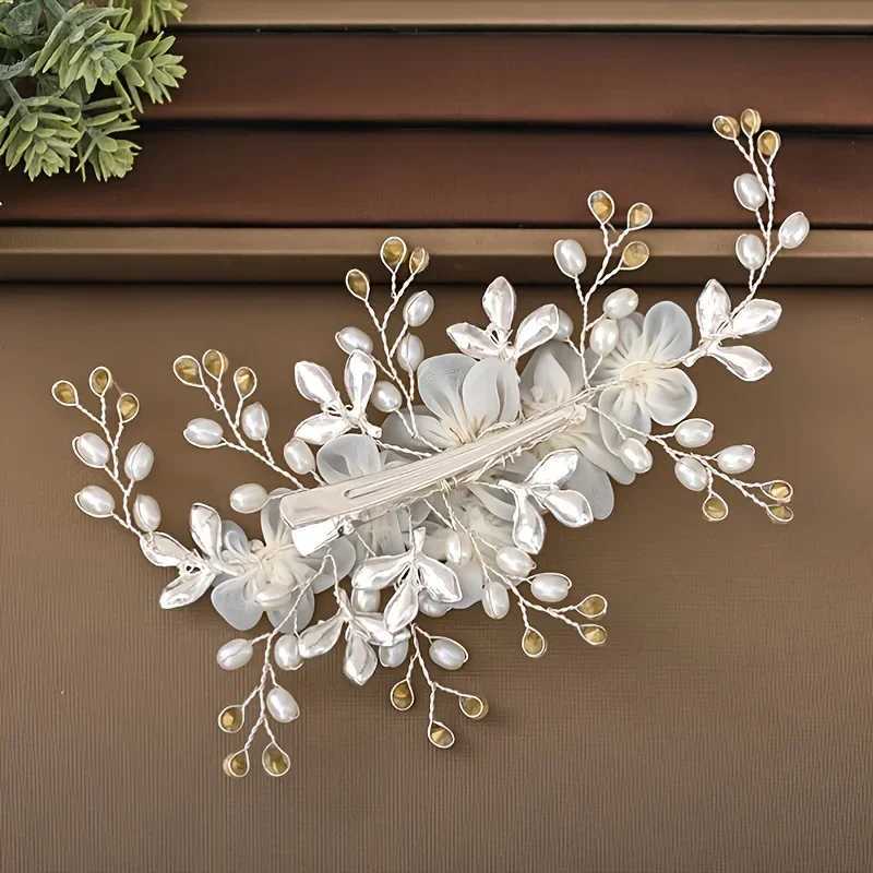 Flower Rhinestone Pearl Hair Clip Comb Headband Women Wedding Hair Jewelry cessories For Women Bridal Tiara Headband Clip Gift L250928VD9U