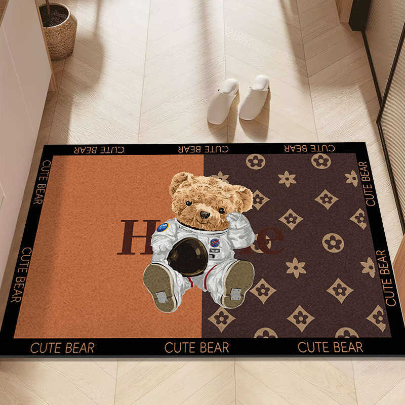 Entrance Door Mud Scraper Silk Loop Doormat Customizable Simple Plaid Cuttable Washable Floor Mat for Home Entrance C250929