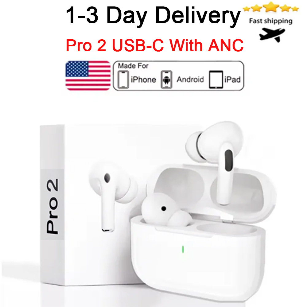 2024 New Pod 4th Gen Pods Pro 2 With ANC USB-C TWS Wireless Bluetooth Earphones Pods Pro 3 Earbuds Earphone Handfree Headset USB-C charging port For Xiaomi iPhone A7 pro
