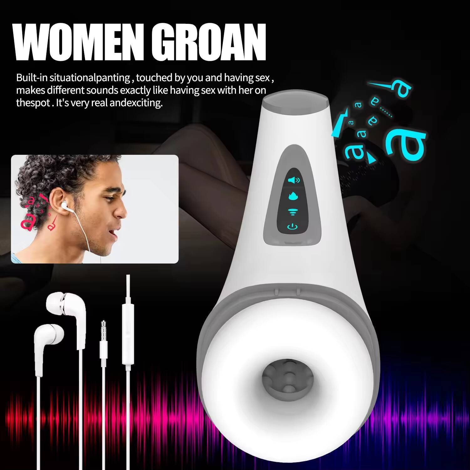AIERSHA Wholesale Hotselling Sucking Vibration Heating Pronunciation Airplane Cup Male Masturbation Device Pumping Exercise