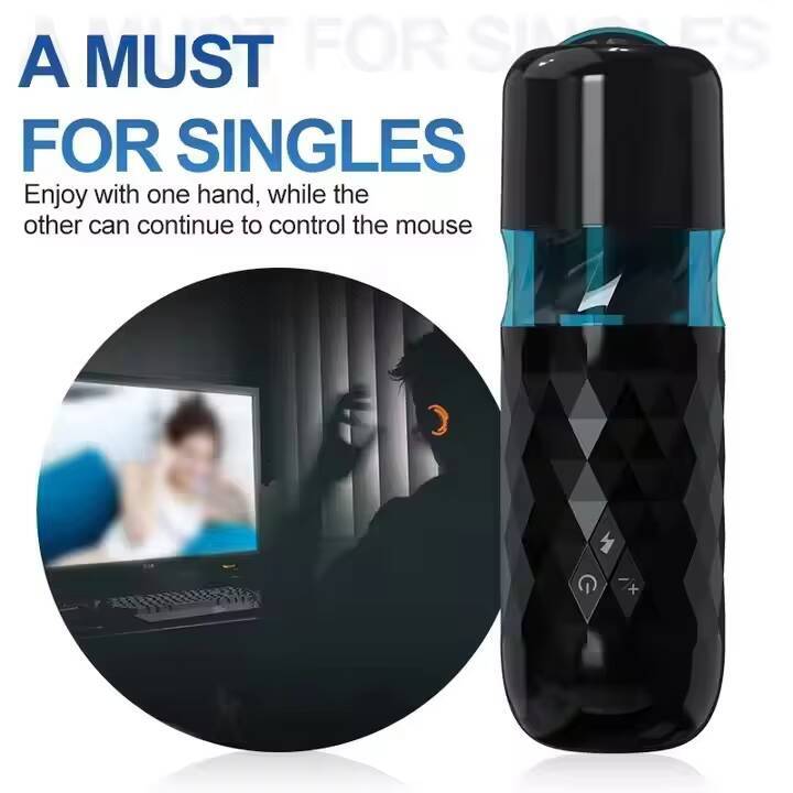 Hot Sale 10Frequency Variable Speed Automatic Telescopic Intelligent Male Masturbator TPE Sex Toys with Voice Vibration Cup