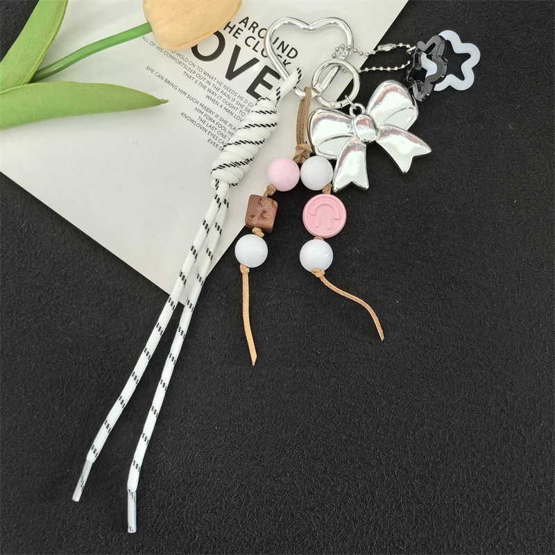 Creative Niche Bowknot Accessories Handmade Woven Keychain Bag Pendant H250928