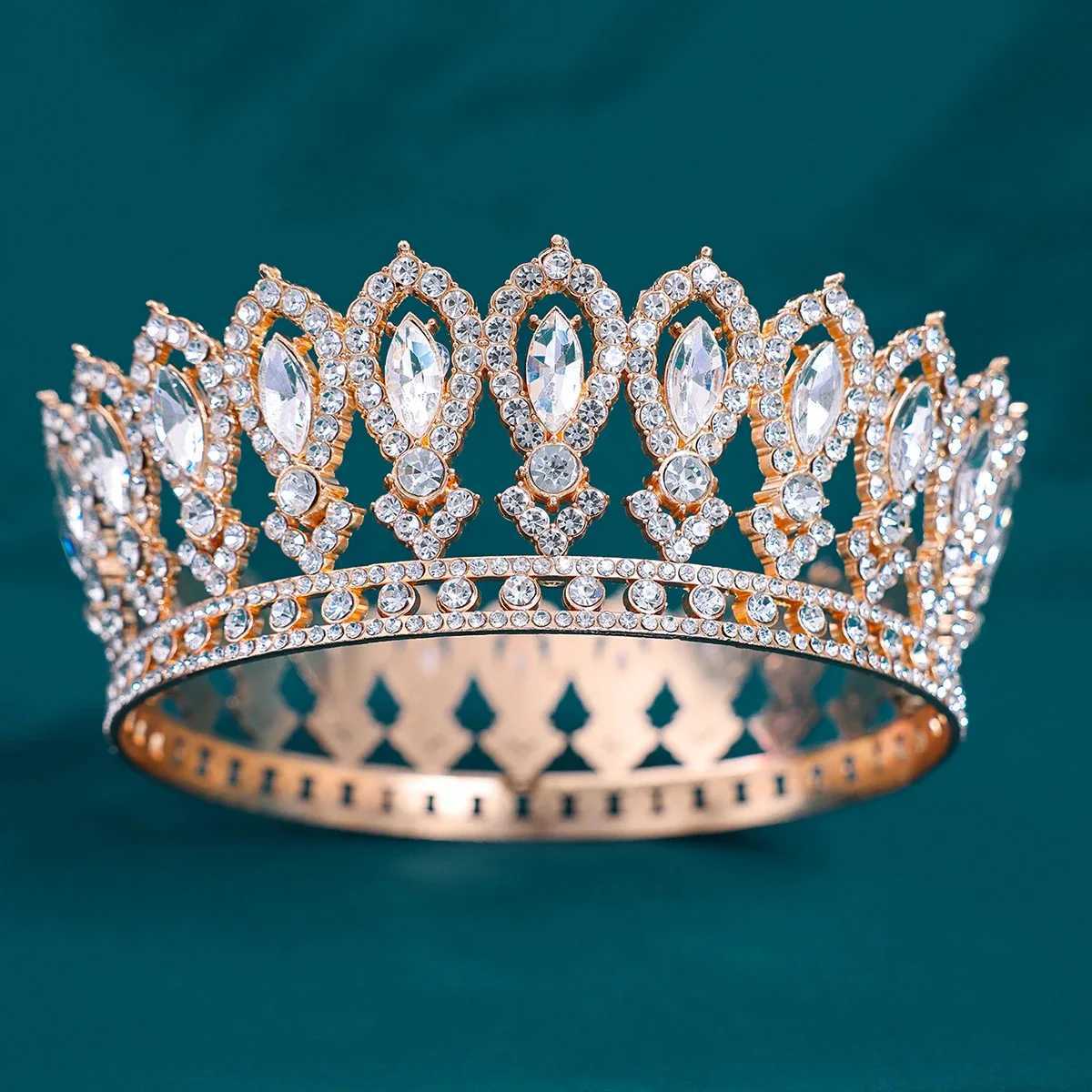 Vintage Bridal Tiara Baroque Marquise Rhinestone Round Crown Wedding Dress cessories Crown Hair Jewelry cessories L250928QXZU