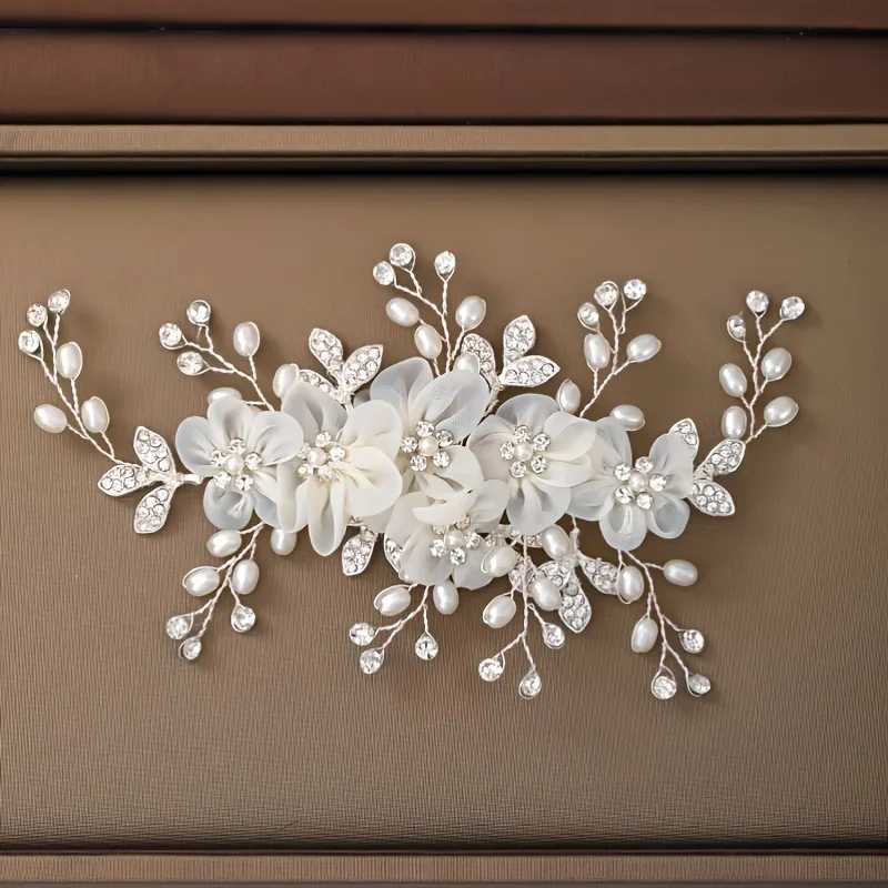 Flower Rhinestone Pearl Hair Clip Comb Headband Women Wedding Hair Jewelry cessories For Women Bridal Tiara Headband Clip Gift L250928VD9U