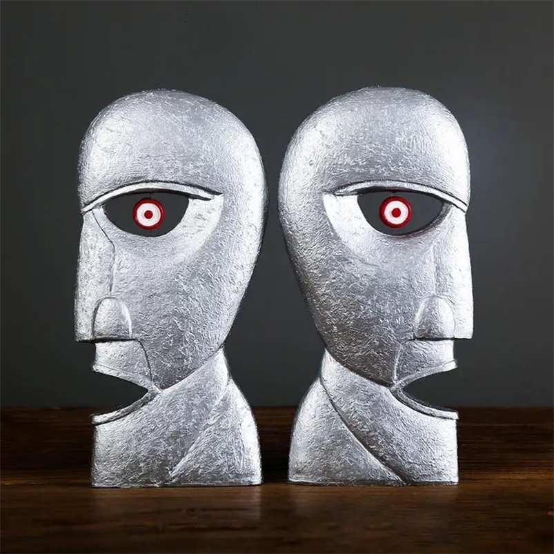 Division Bell Heads Sculpture Resin Crafts Statue Head Home Decoration Desk Accessories Drop 240625