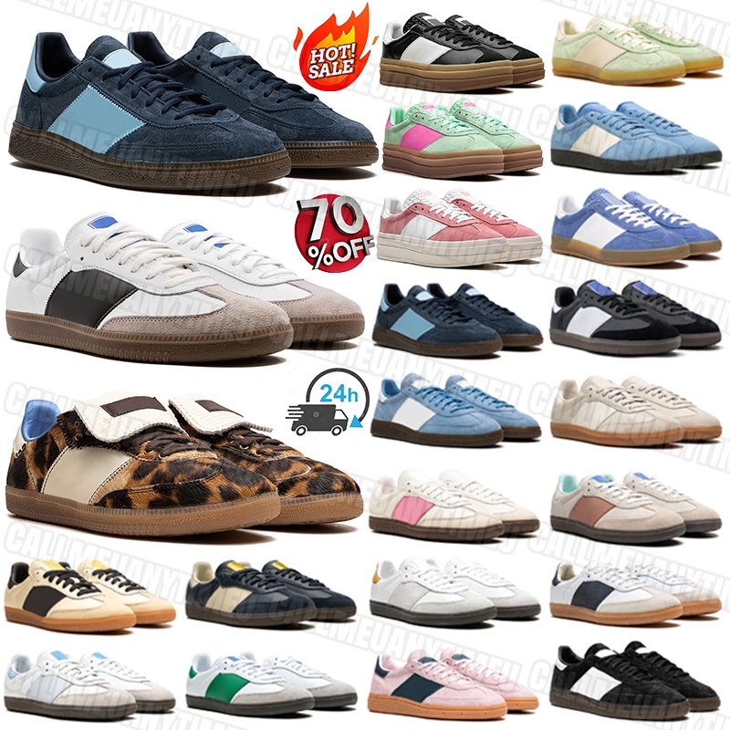 Free shipping Designer Platform Sneakers leopard Leather Rubber campus Men Women Trainers White Black Core Navy Gum Red Beige Crimson Velvet Outdoor Sports Shoes