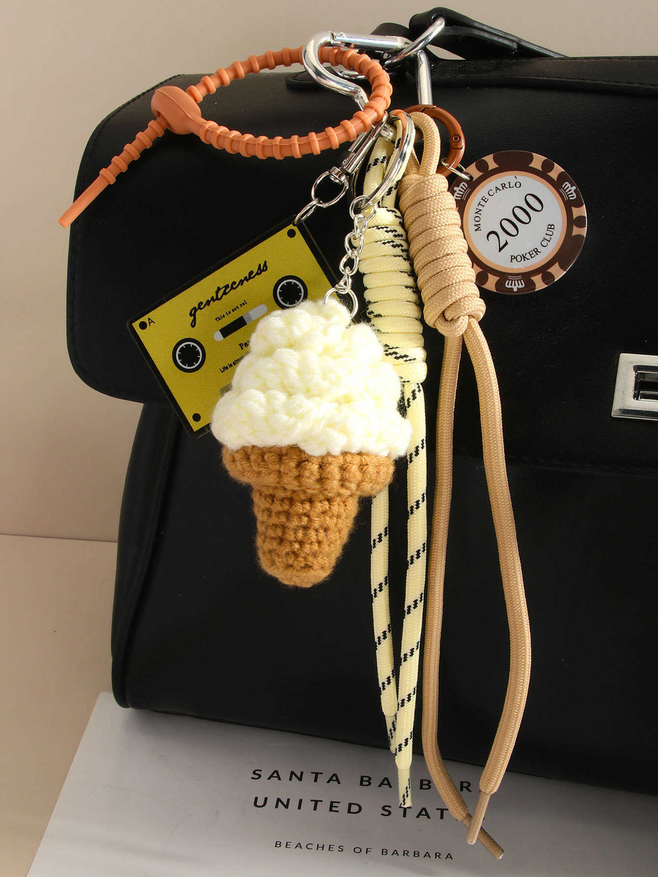 Bag Pendant Creative Cute Ice Cream Chip Pendant Accessory H250928