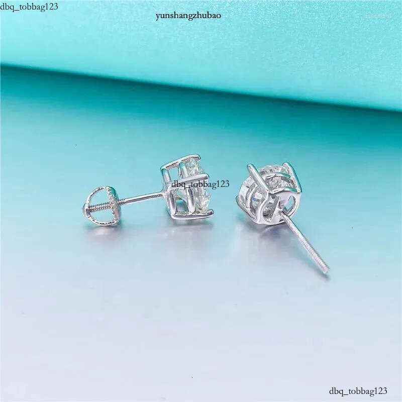 Stud Earrings 0.2-4CT 3-8mm Moissanite Screwback Women Sterg Sier 14K Gold Plated Moisanite Solitaire Pass