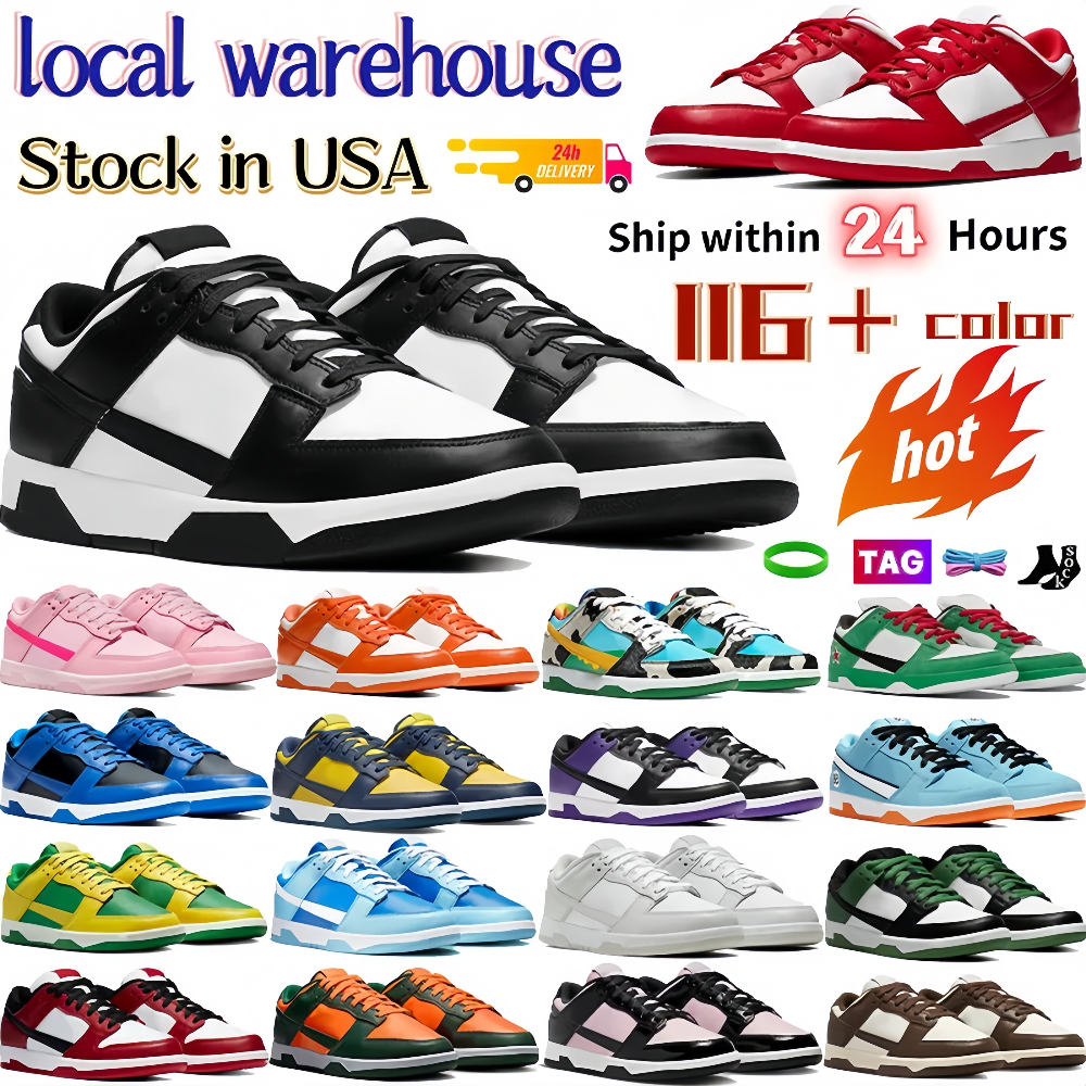 Designer Shoes local warehouse Mens Sneakers Black White Triple Pink Grey Womens low outdoor sports Trainers men Flats women Running shoes stock in USA shoe size 36-45