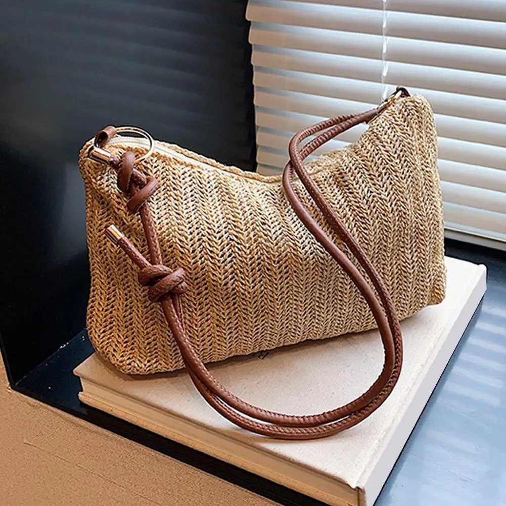 Boho Braided Shoulder Messenger Bag Large Capacity Fashion Casual Shoulder Bag Highquality Ethnic Style Simple Bag L250928