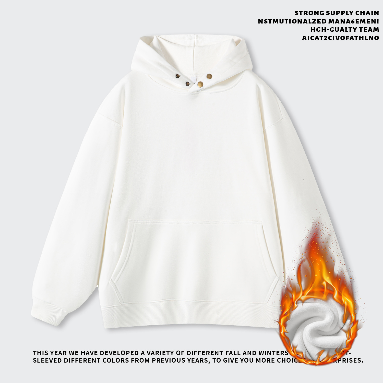 500G Ultra-Heavyweight Pure Cotton! American Retro Style Fleece-Lined Hooded Sweatshirt, New Winter Men's Long-Sleeve Niche Jacket