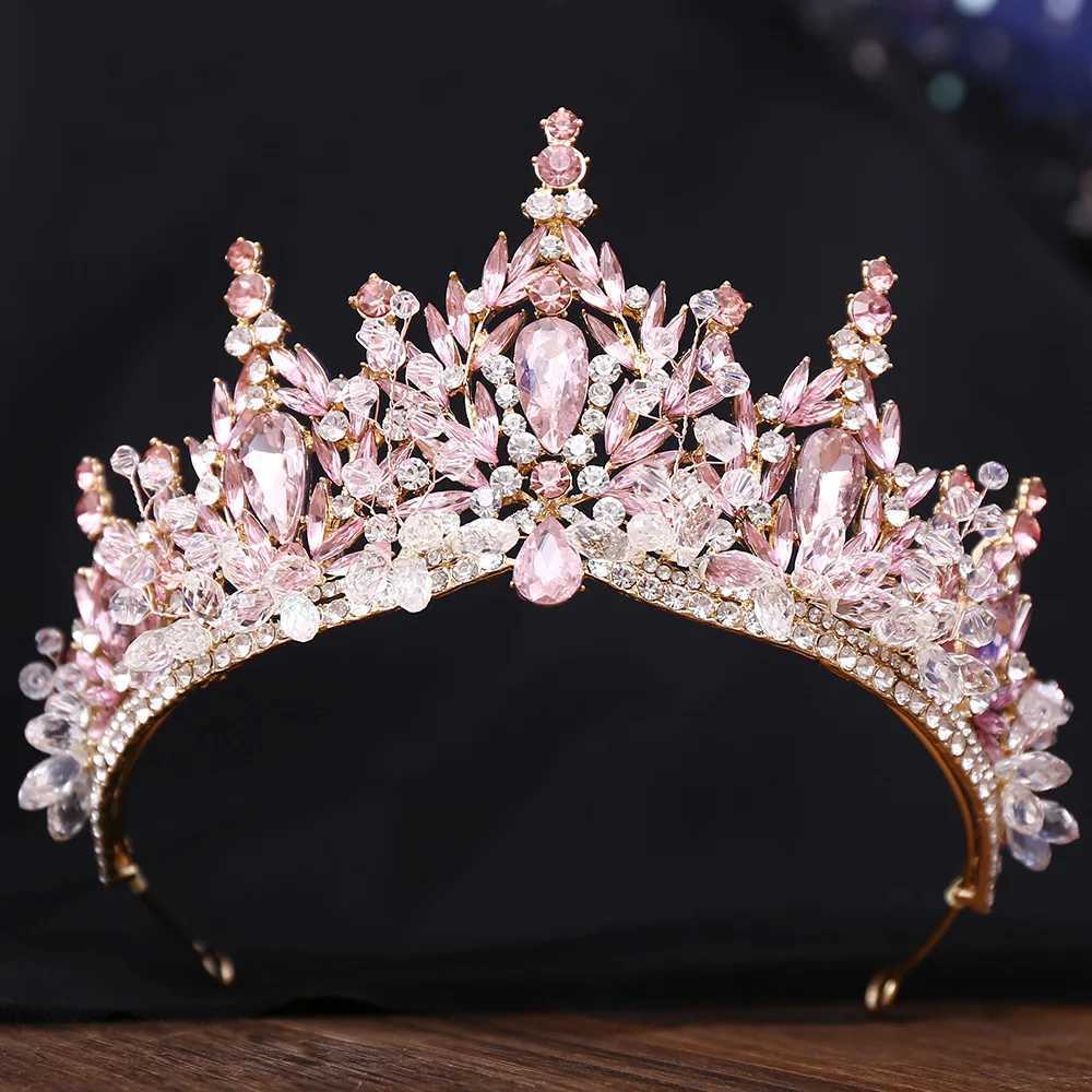 DIEZI Handmade Korean Crystal Beads Crown For Women Girls Wedding Baroque Bride Queen Bridal Tiaras Hair cessories Headbands L250928HNWQ