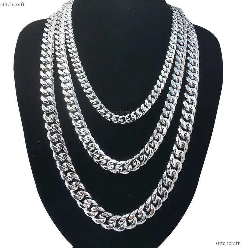 cuban chain for 8-14mm width stainless steel non tarnish link necklace hip hop womens choker links necklaces men women designer jewelry