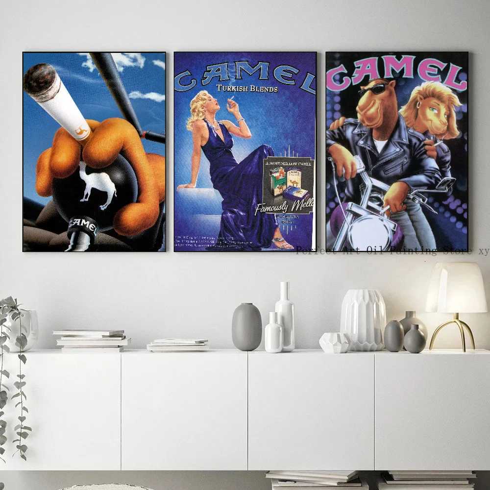 Vintage Camel Cigarettes Poster Paper Printing Home Living Room Entrance Restaurant Cafe Art Painting Decoration D250928