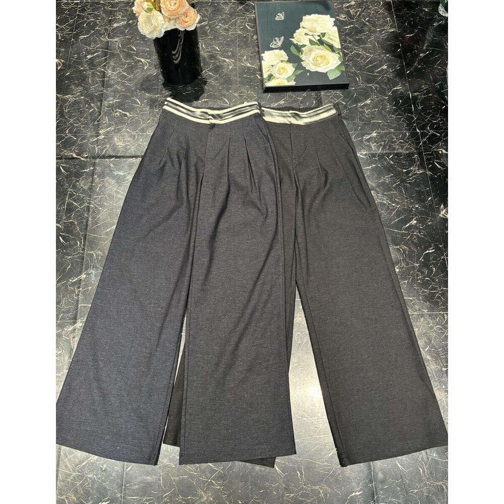 women high waisted wide leg elastic waist flowy dress pants blended fabric business casual loose trousers Office work Daily wear Z260314