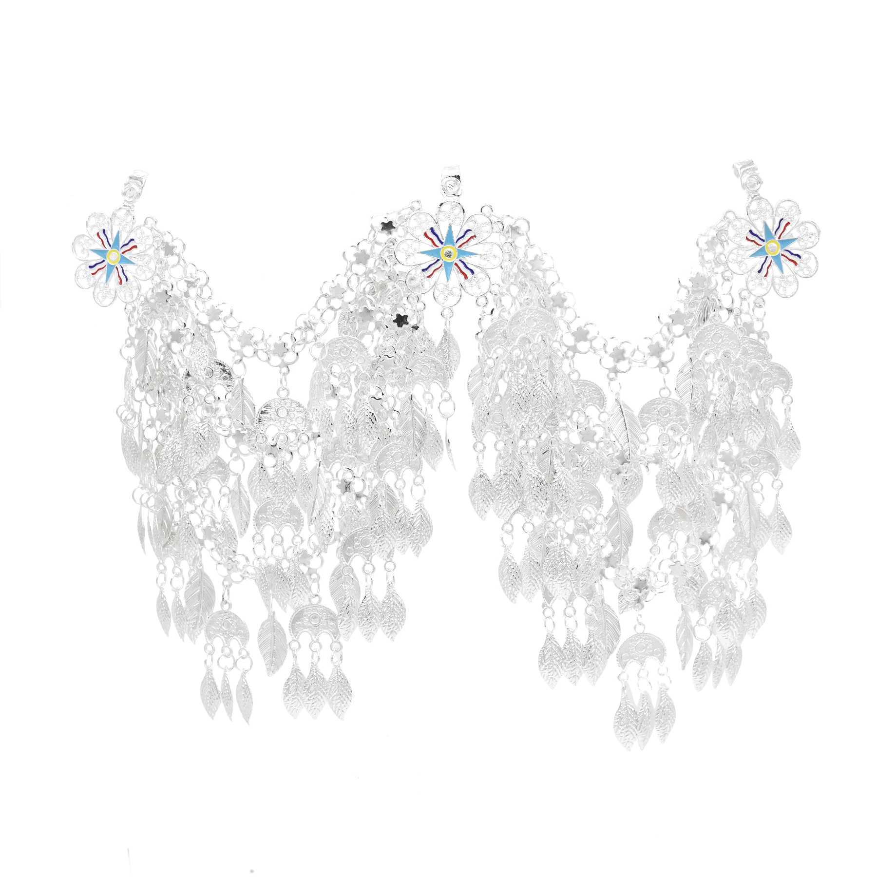 Silver Plated Leaf Tassel Ethnic Headpiece Hair cessories Classic Afghan Turkey Semitic Assyrian Flag Womens Hair Jewelry L250928QEZG