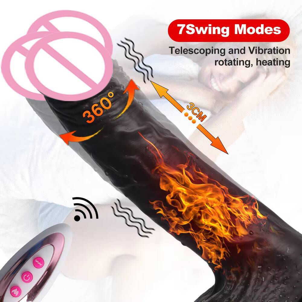Super Realistic 10Mode Thrusting Vibrator Dildo for Women Liquid Silicone Remote Control Heated Dildos
