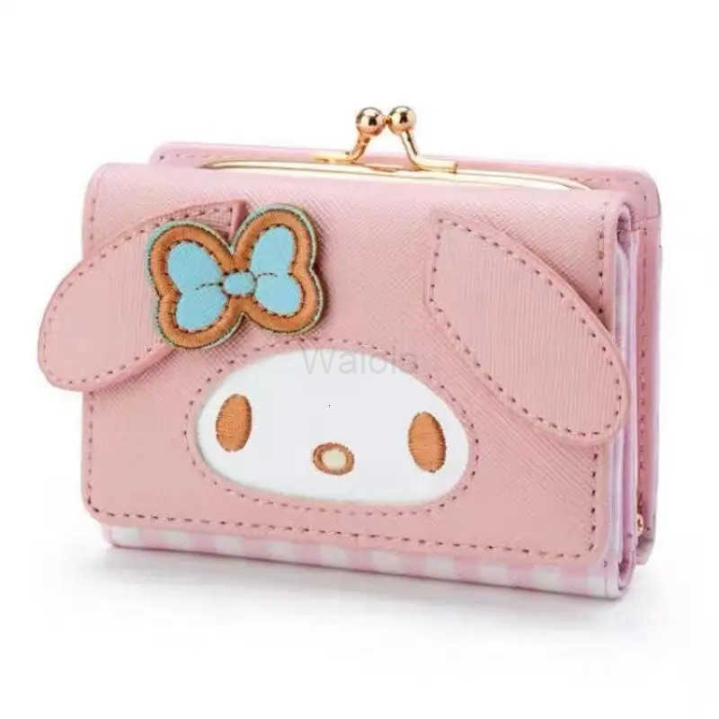Sanrio Hello Kitty Wallet Casual Fashion Pu Leather Coin Purse Kuromi My Melody Cinnamoroll Bag Cute Folding Card Bags Gift L250929