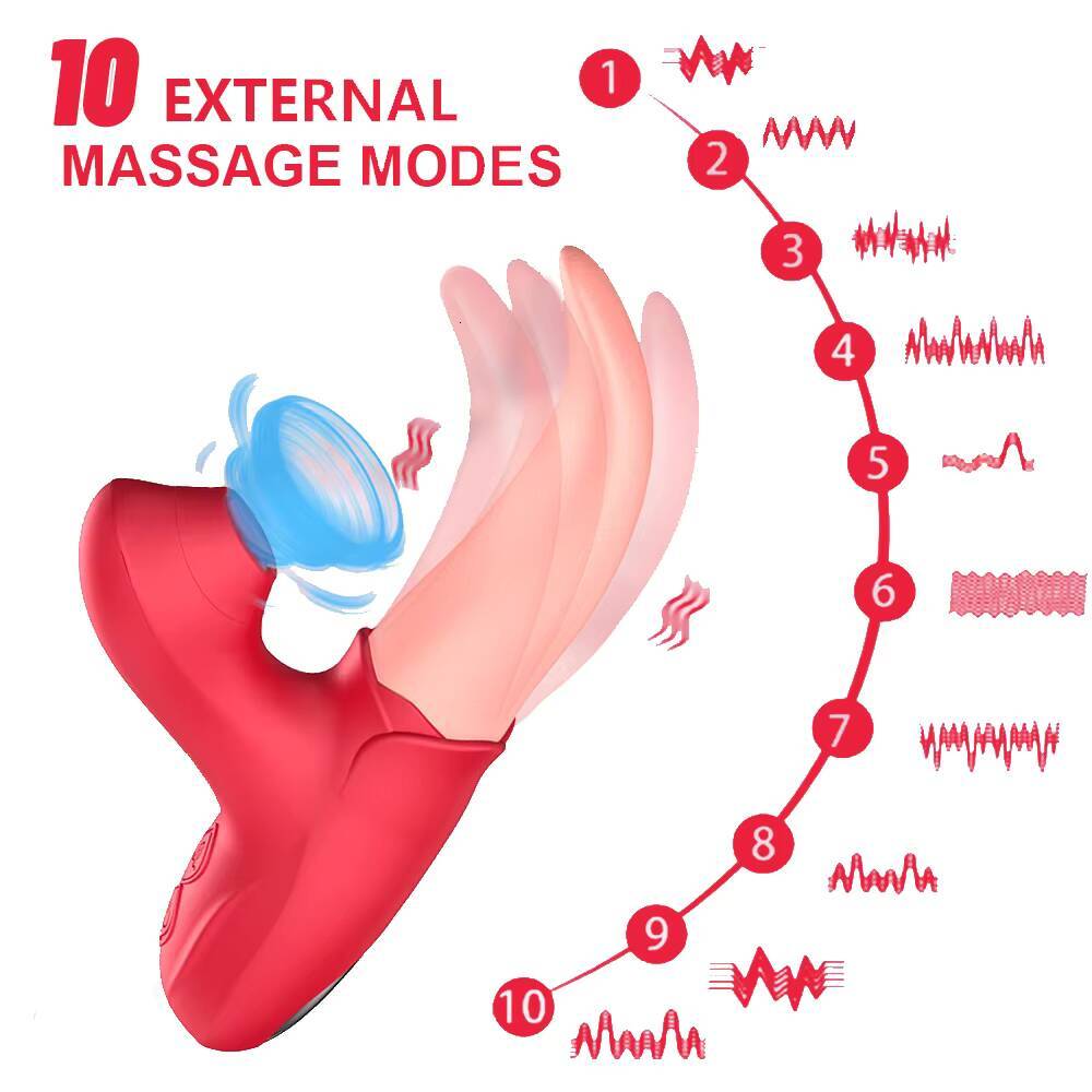 2 in 1 Tongue Licking Sucking Vibrator Female Masturbation Device Clitoris Gspot Stimulation Massage Adult Toys